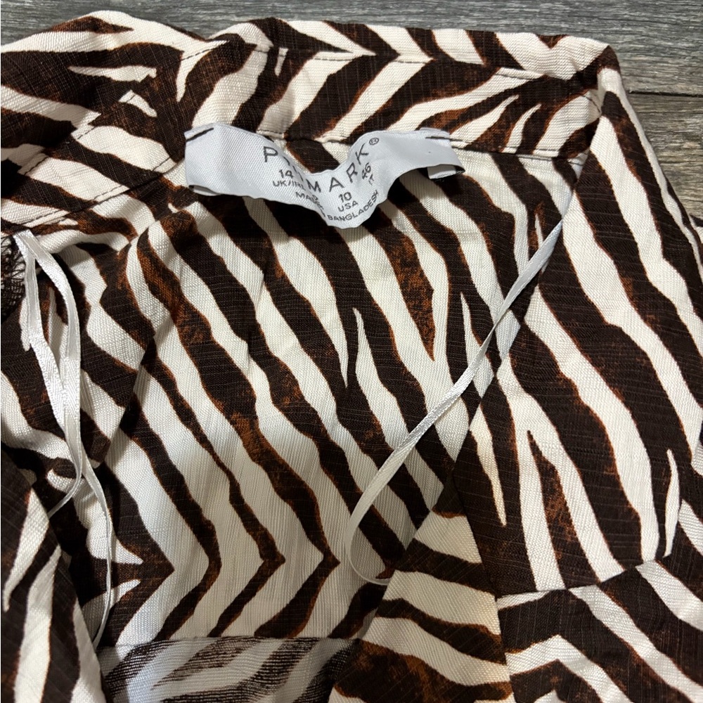 Primark Brown and Cream Zebra Print Midi Dress - Picture 6 of 10